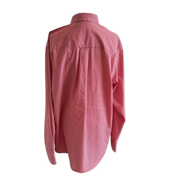 Izod Shirt Men's Size Large Tall Red Gingham Check Non Iron Dress Casual Checked - Picture 3 of 10